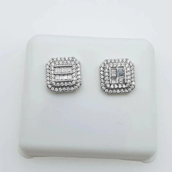 "925 Sterling Silver Plated CZ Earrings, EVBRS562 - Picture 6 of 10